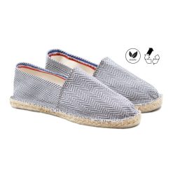 Espadrilles | JULES & JENN Espadrilles Coton Upcycle Blanc Bleu Blanc/Bleu