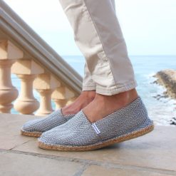 Espadrilles | JULES & JENN Espadrilles Coton Upcycle Blanc Bleu Blanc/Bleu