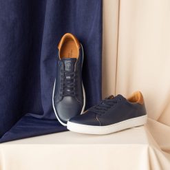 Baskets | JULES & JENN Tennis Lacet Cuir Bleu