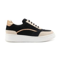 Baskets | JULES & JENN Baskets Vintage Cuir Noir Beige Noir/Beige