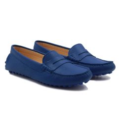 Mocassins & Derbies | JULES & JENN Mocassins Cuir Graine Bleu Royal