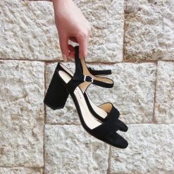 Sandales | JULES & JENN Sandales A Talon Cuir Daim Noir