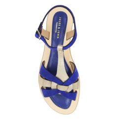 Sandales | JULES & JENN Sandales Plates Croisees Cuir Bleu Bleu Royal