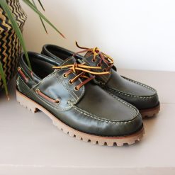 Chaussures Bateau | JULES & JENN Chaussures Bateau Crampons Cuir Vert