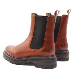 Bottines & Bottes | JULES & JENN Bottines Chelsea Crantees Cuir Cognac