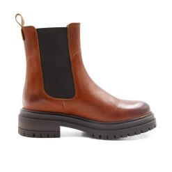 Bottines & Bottes | JULES & JENN Bottines Chelsea Crantees Cuir Cognac