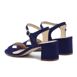 Sandales | JULES & JENN Sandales Moyen Talon Cuir Daim Bleu