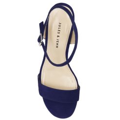 Sandales | JULES & JENN Sandales Moyen Talon Cuir Daim Bleu