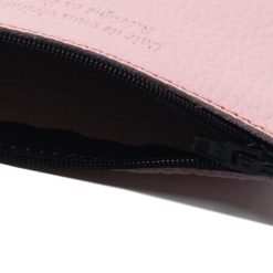 Petite Maroquinerie | JULES & JENN Pochette Cuir Graine Upcycle Petit Modele Rose