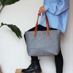 Sacs A Main | JULES & JENN Sac Cabas Drap De Laine Gris