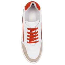 Baskets | JULES & JENN Baskets Vintage Cuir Blanc Orange Blanc/Orange