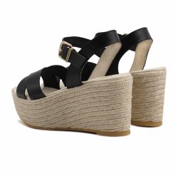 Sandales | JULES & JENN Sandales Compensees Cuir Noir