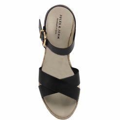 Sandales | JULES & JENN Sandales Compensees Cuir Noir