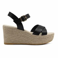 Sandales | JULES & JENN Sandales Compensees Cuir Noir