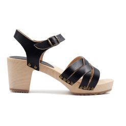 Sandales | JULES & JENN Sandales Talon Bois Cuir Noir