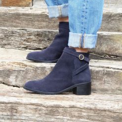 Bottines & Bottes | JULES & JENN Bottines Cavalieres Cuir Daim Bleu