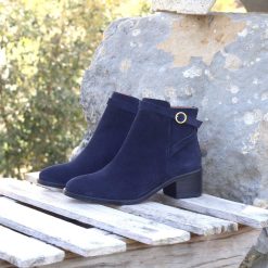 Bottines & Bottes | JULES & JENN Bottines Cavalieres Cuir Daim Bleu