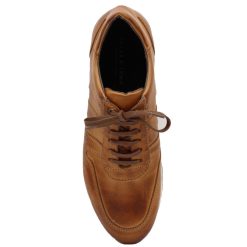 Baskets | JULES & JENN Sneakers Cuir Marron Cognac