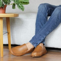 Mocassins | JULES & JENN Mocassins Cuir Graine Cognac