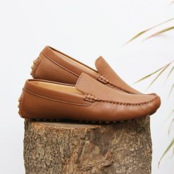 Mocassins | JULES & JENN Mocassins Cuir Graine Cognac